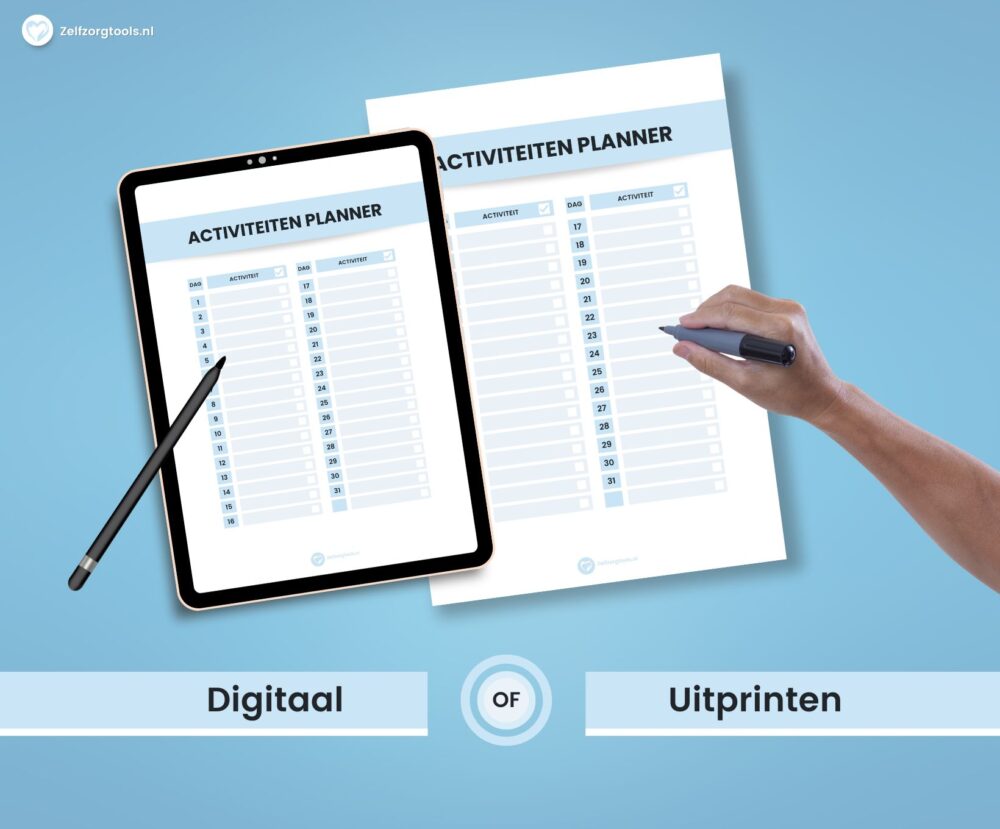 Digitale of afdrukbare Activiteitenplanner maandweergave