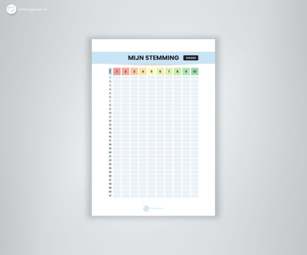 Werkblad Moodtracker - Maand