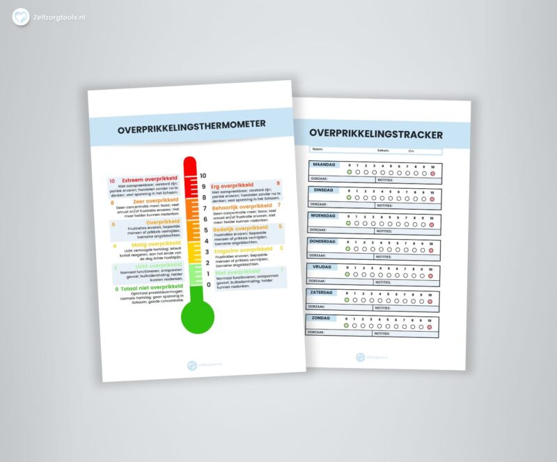 Digitaal Werkblad overprikkelingstracker en overprikkelingsthermometer