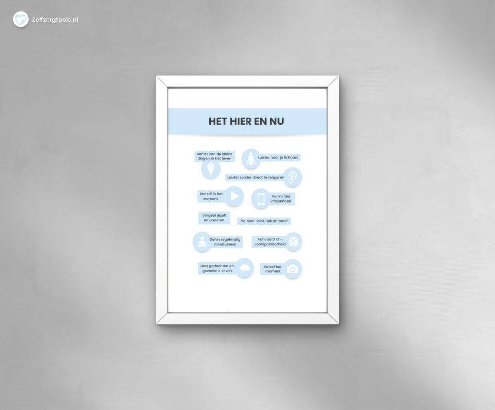 Digitale poster Mindfulness - Het hier en nu