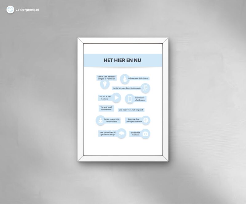 Digitale poster Mindfulness - Het hier en nu