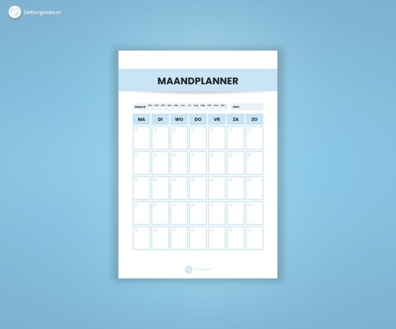Maandplanner om digitaal te bewerken