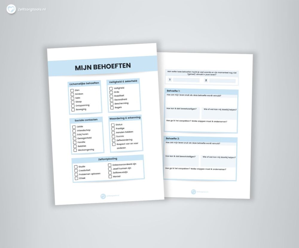 Digitaal Werkblad Mijn Behoeften
