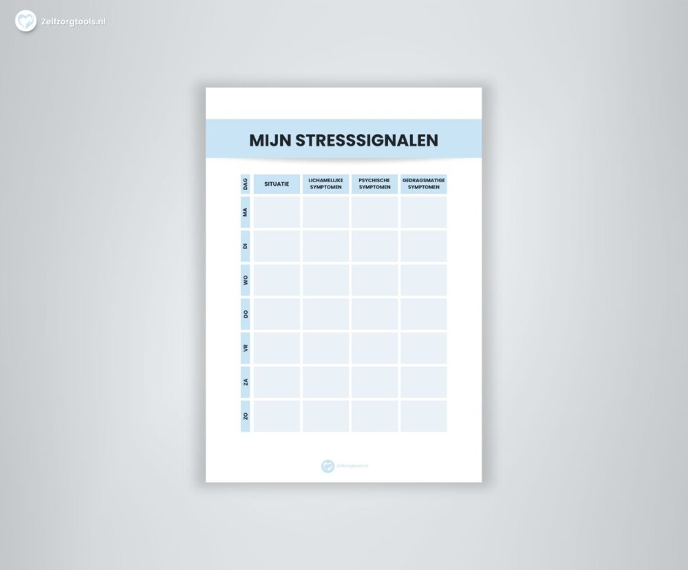 Digitaal werkblad Mijn stresssignalen