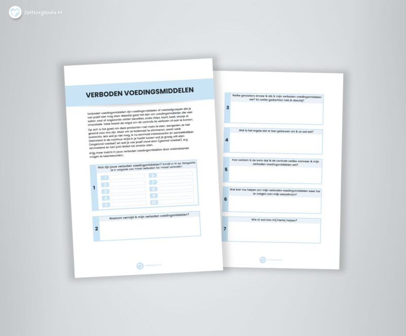 Digitaal Werkblad Mijn verboden voedingsmiddelen