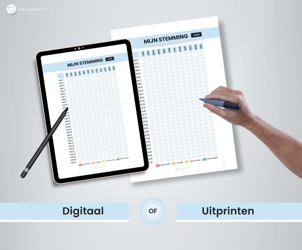 Digitaal Werkblad Moodtracker - Jaar