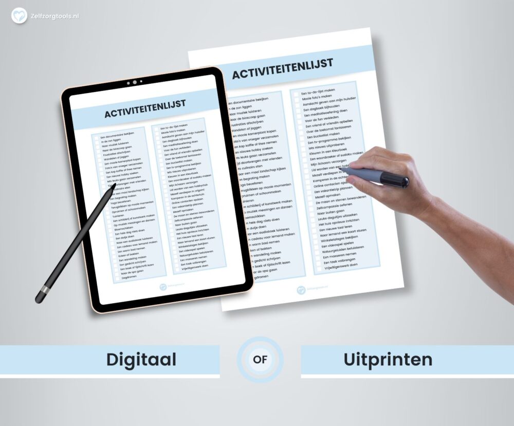 Digitaal Werkblad Plezierige Activiteitenlijst