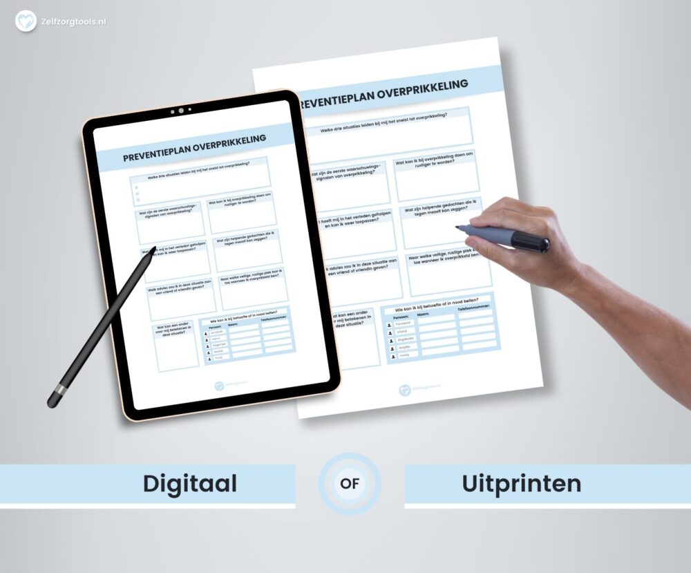 Digitaal Werkblad Preventieplan overprikkeling