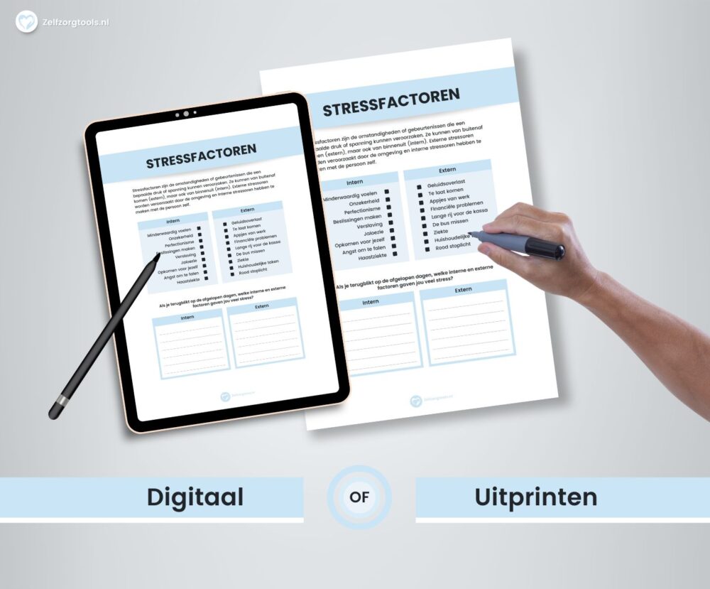 Digitaal werkblad Stressfactoren