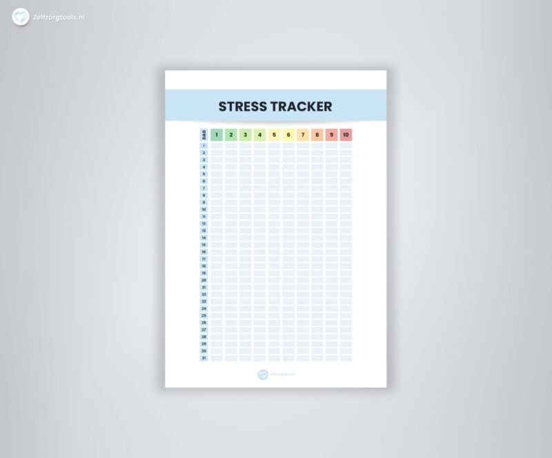 Digitale Werkblad Stresstracker Maand