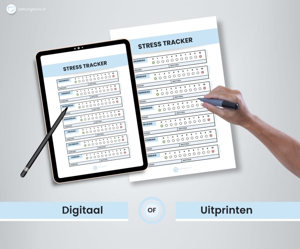 Digitale werkblad stresstracker week