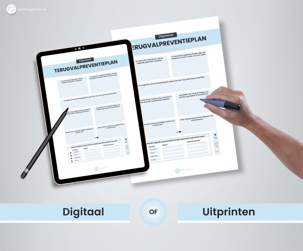 Digitaal Werkblad Terugvalpreventieplan Depressie