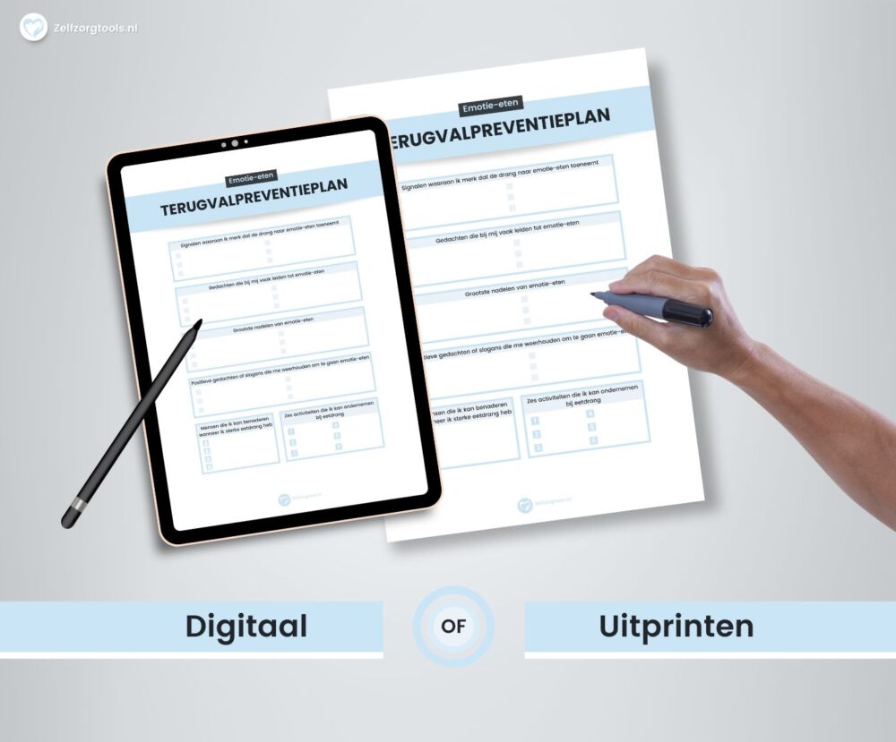 Digitaal Werkblad Terugvalpreventieplan Emotie-eten