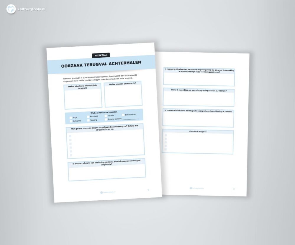 Oorzaak terugval achterhalen Werkblad PDF