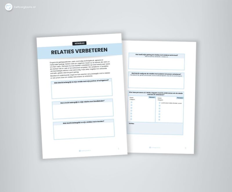 1 Relaties verbeteren Werkblad PDF