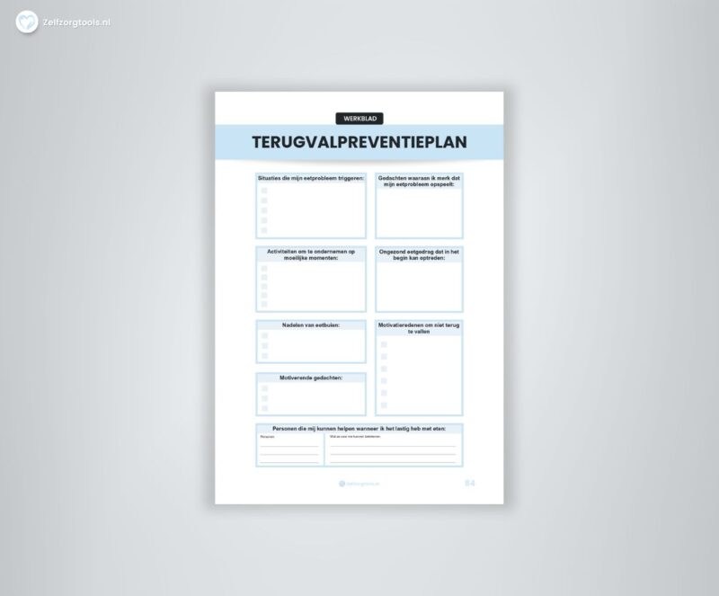 Terugvalpreventieplan Eetstoornis Werkblad PDF