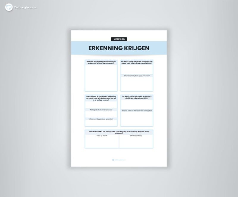 Erkenning krijgen Werkblad PDF