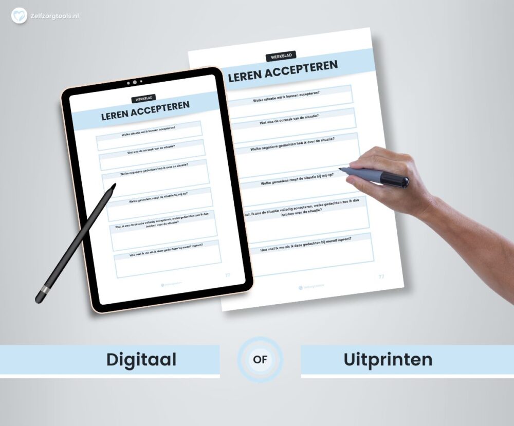 Leren Accepteren Werkblad PDF