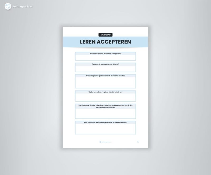 Leren Accepteren Werkblad PDF 1