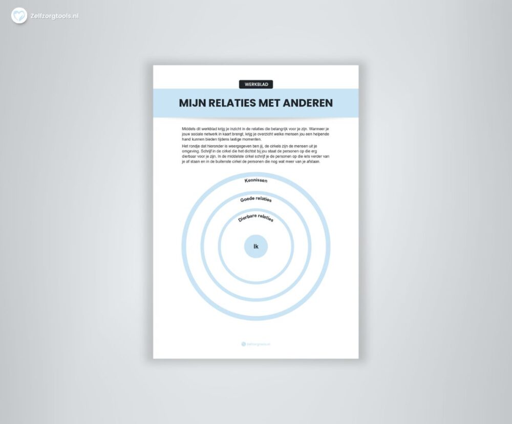 Mijn relaties met anderen Werkblad PDF