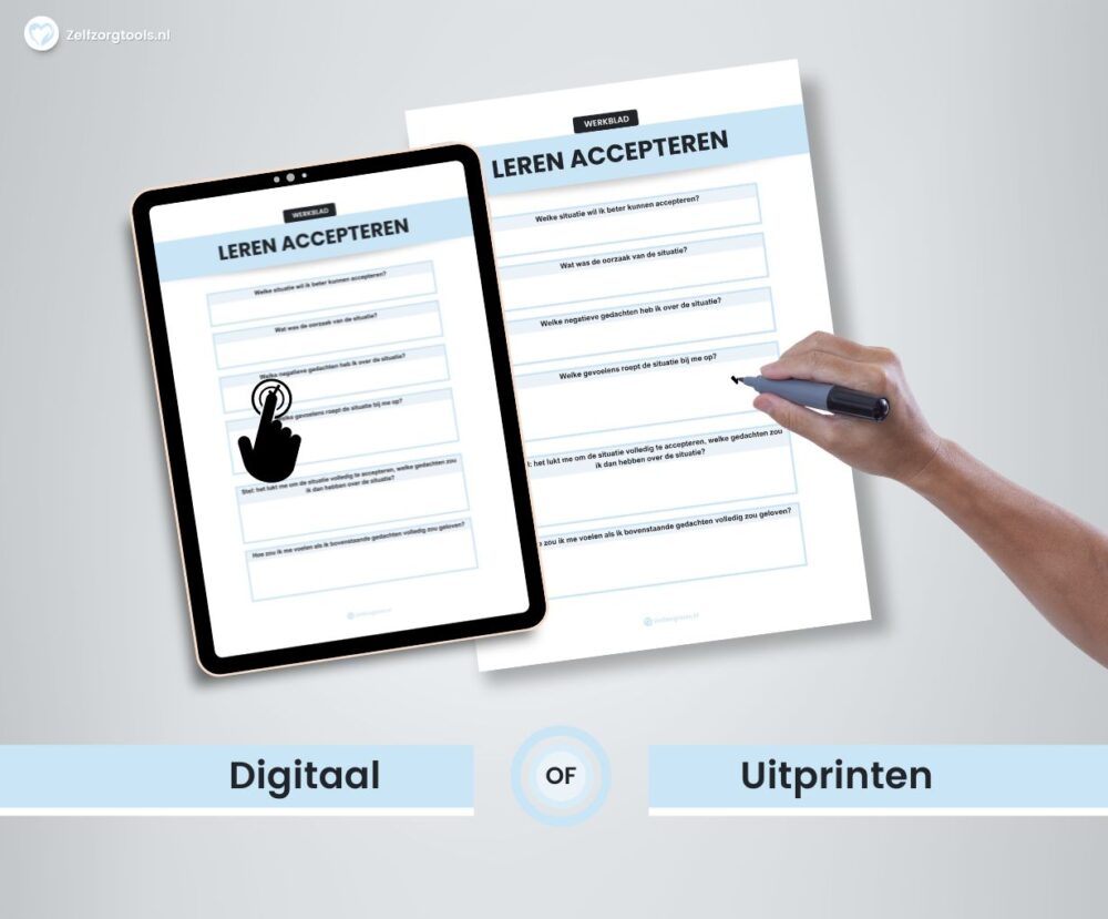 Leren Accepteren – Werkblad - Zelfzorgtools